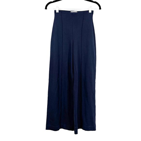 Ripley Rader Navy Ponte Knit Wide Leg Cropped High Waisted Stretchy Pants 1 XS - Picture 2 of 6